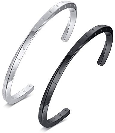 XUANPAI Nordischer Wikinger Schmuck Nordisches Armband für Männer Schutzamulett Mobius Armreifen Valknut Vikinger Talisman Armband Geburtstagsgeschenk für Papa/Ehemann/Bruder/Sohn/Freund
