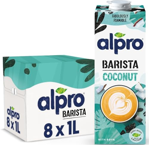 Alpro Barista Kokos Drink mit Soja – 8x1L – Proteinquelle - vegan - fettarm