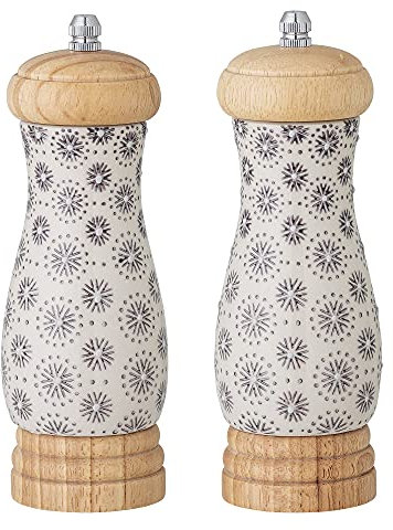 Bloomingville Salz und Pfeffermühle Elsa, grau, Keramik, 2er Set
