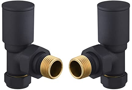 Keenware Radiator Valves, Brass, Anthracite Grey, Std