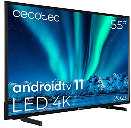 Cecotec TV LED 55 Smart TV A -Serie ALU00055. 4K UHD, Android 11, MEMC, Integrated Chromecast, Dolby Vision und Dolby Atmos, HDR10, Modell 2023