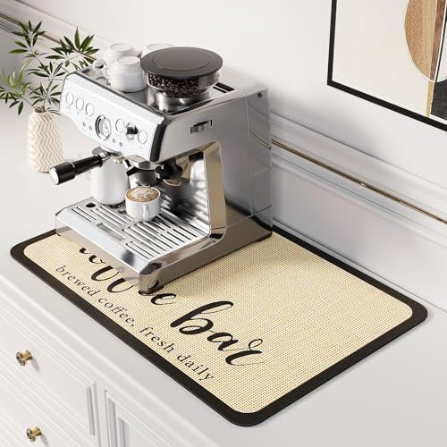 DK177 Tappetino da caffè per bar – Nascondi le macchie assorbente in gomma rapida tappetino adatto sotto la macchina per caffè espresso tappetino per asciugare i piatti, 61 x 40,6 cm