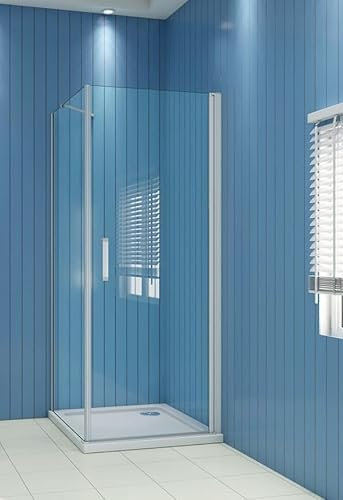 Aica Sanitär Duschkabine 76x70cm Duschabtrennung 5mm Glas Dusche Duschwand Duschtür Drehtür H185cm