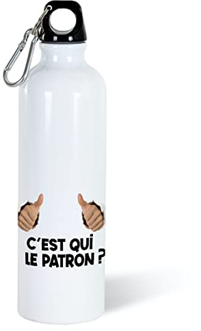 Luigi Collection Gourde 750ml Bouteille d’Eau Aluminium Réutilisable Ecologique avec Bouchon Vissé et Mousqueton. Idée Cadeau Original Humour Homme Femme Ami Sport Voyage Gym Bureau Anniversaire Noël