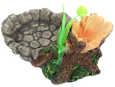 BCOATH Steinimitat Futterbehälter Für Reptilien Wassernapf Für Schlangenaquarien Futternapf Für Eidechsen Wasserhalter Für Schildkröten Terrarium-zubehör Für Haustiere