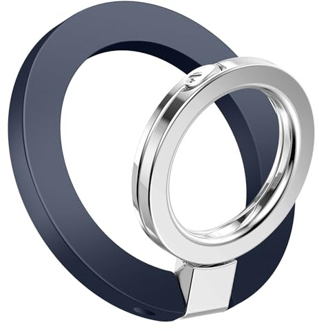 GVIEWIN Magnetic Phone Ring Holder with Adjustable Stand Magnet Kickstand | Compatible with MagSafe,for iPhone 17 Pro Max/16/15/14/13/12 Series & Galaxy S26/S25/S24 Ultra and Other Phones,Blue