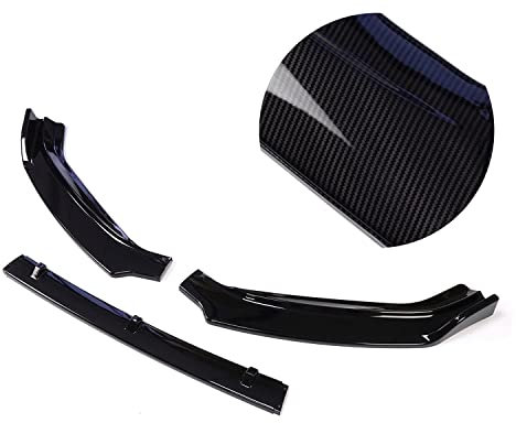 HYQHYX Spoiler Flügel Für Golf 7 7,5 MK7 Für GTI Body Kit Spoiler Splitter Diffusor Schwarz Carbon Faser Canard Splitter ABS Stoßstange Lippe Heckspoiler (Größe : Carbon Front Bumper)
