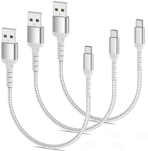 ULIFTUS USB C Kabel Kurz, 0.2M 3 Stück Nylon USB A auf USB C Ladekabel | Nylon, 3A Schnellladen, 480 Mbit/s Datenübertragungsrate, für Samsung Galaxy S26 S25 S24 S23 S22, iPhone 17 16 Pro Max