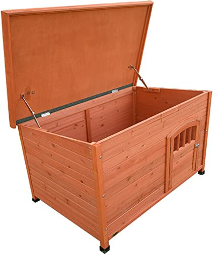 WYRMB Haustierhaus aus Holz im Möbelstil, Hundekäfig, Käfig, Kaninchen, Hasenstall, Hühnerstall, Haustierhaus für Hunde im Innen- und Außenbereich (A 108 x 70 x 82 cm)