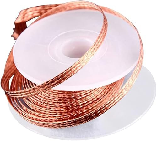 Gold Desoldering Wire, Desoldering Wires Braid Soldering Wick Cord Flux Repair Tool for Soldering and Desoldering Work Solder, Fluxes and Pastes (2.0mmx1.5m)
