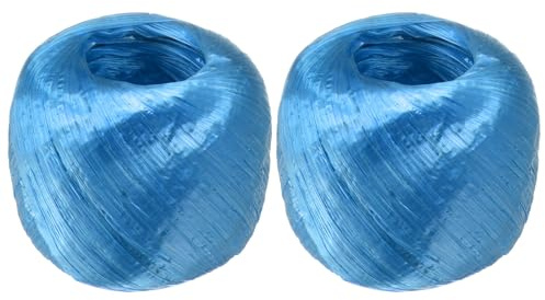 M METERXITY 2 Rollos Cuerda de Poliéster Nylon Plástico 4cm x 110M (A*L) Rollo de Cuerdas de Plástico para Hogar Manualidades/Jardinería/Embalaje/Transporte [360FT/4330 Azul]
