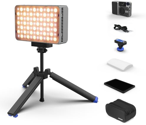 Amaran Ace 25x Bi-Color LED Videolicht Set, 32W, 2700K-6500K, Silber | 6320 Lux bei 0,5 m für starke Helligkeit, 9 kreative Effekte, USB-C-Laden und flexible Magnetbefestigung