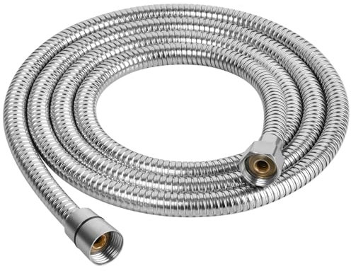 OSDUE Flessibile Doccia, 2m Universale Ricambio Tubo Acciaio inossidabile 304 Interfaccia Standard a 4 Punti Doccia Tubo Prolunga Tubo del Rubinetto Doccia Antitorsione Resistente Alta Temperatura