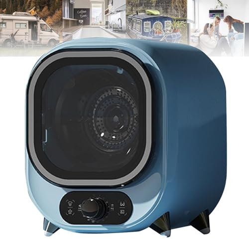 Mini Secadora, Secadora De Ropa Compacta, 2 Modos De Secado, Protección De Control De Temperatura Dual, Funcionamiento Silencioso, Adecuada Para Apartamentos, Dormitorios Y Vehículos Recreativos(Blue2