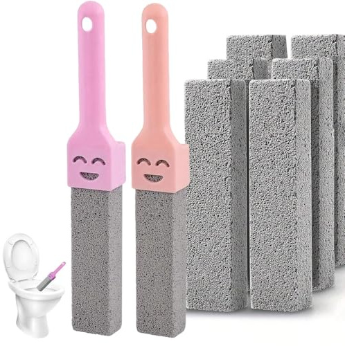 Bimsstein Toilette, 8 Stück Cleaning Block WC mit 2 Griff, Bimsstein Toilettenreiniger, Umweltfreundlich & Natürlich for Toilet Natur Bimsstein für Handgeführte Pools WC Urinsteinentferner Bimsstein