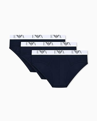 Emporio Armani Man's Bold Monogram - Confezione da 3 Slip da Uomo, Blu, XL, Armani Blue/Armani Blu/Armani Blue, XL