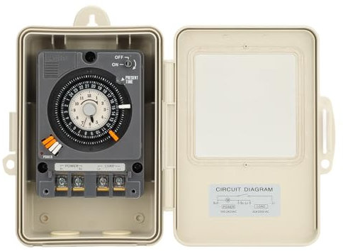 Interruttore di Tempo Meccanico a Carico di 24 Ore Interni, Timer di Apparecchi Elettromeccanici Multi Volt, 96 Segmenti di Interruttore, Livello di Prova IP53 per L'irrigazione