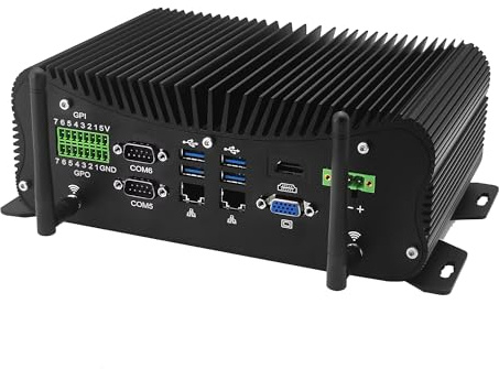 MNBOXCONET Industrial Mini PC Fanless Core i7 1195G7, DDR4 Barebone Micro Desktop PC 6 x RS232 COM, WiFi/BT 14x GPIO Small Computer Linux 2 x 2.5GBE I225V LAN