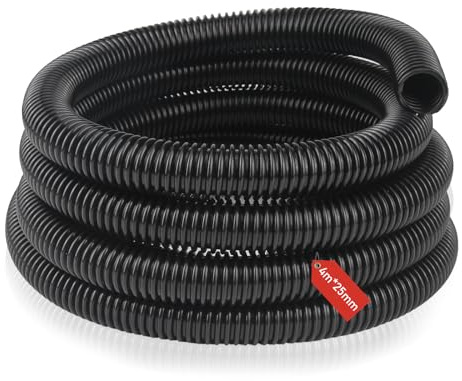 Vaskula Tuyau de Refoulement 4 m Flexible Tuyau de Bassin Spiralé Universel de Aspiration Spiralé en PVC 25mm pour étangs Irrigation Pompes Ruisseaux Piscines Aquatique