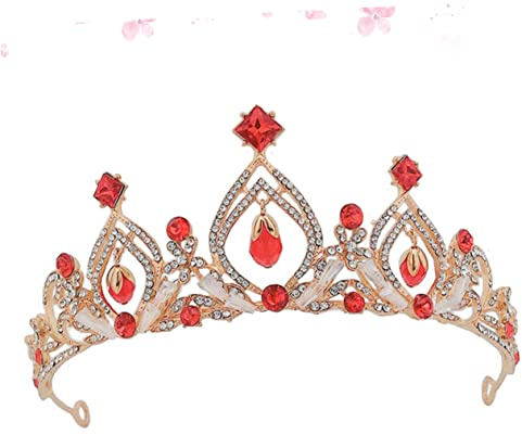 DEARMAMY Adorno Nupcial De Cristal Roja Adorno Creativo Cabello De Novia Decoración Cabello De Boda