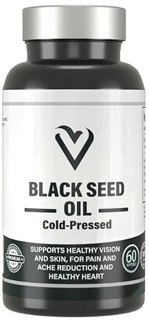 Black Seed Oil Tablets – Cold-Pressed Black Cumin Seed Supplement – Supports Heart Health, Joint Comfort, Skin & Vision – Natural Pain Relief – Halal & GMP Certified – 30 or 60 Vegan Tablets (60)