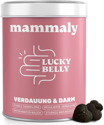 mammaly Lucky Belly® Verdauungs-Komplex mit Probiotika (bis 30 Tage) | mit 60 Snacks für Magen, Darm & Darmflora - mit Omega 3, Flohsamenschalen - DLG zertifiziert - mit Tierärzten entwickelt