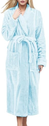 Peignoir d'hiver pour femme - Chaud - Super doux et confortable - En polaire - Col en V - Confortable - Pour adultes