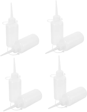 WEKAMOS 8pcs 120ml Oil Squeeze Bottles Pointed Nozzle and Cap Refillable Dispensing Bottles for Sewing Machine Oil and Liquid Glue Storage Plastic Set for Workshop and Craft Use