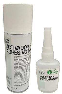Adhesivo Cianoacrilato + Activador | Bote de 200 mL | Pegamento Instantáneo Cianocrilato de Alto Rendimiento en Materiales Porosos