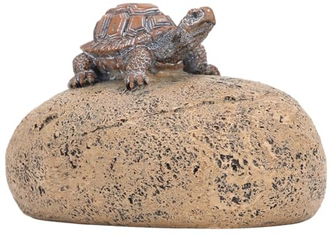 Tnfeeon Ocultador de Llaves de Piedra, Llavero de Tortuga de Resina con Diseño Realista, Almacenamiento Oculto para Uso Doméstico y de Jardín