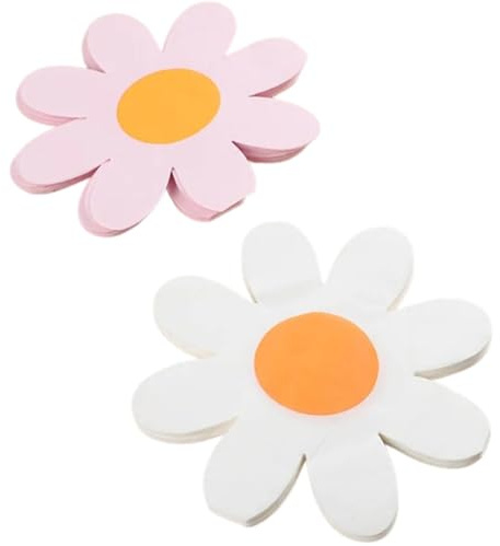 40 Stück Gänseblümchen Servietten, Blumendeko Servietten in Blumenform für Frühling, Sommerfest, Geburtstag und Party Dekoration