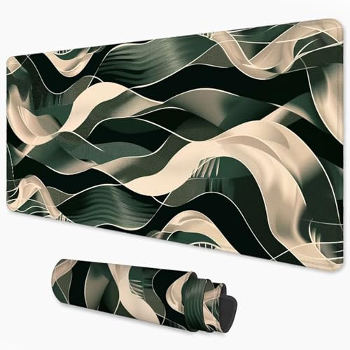Alfombrilla Ratón Verde Mouse Pad 1200x600 mm, Grande Alfombrilla Gaming Abstracto con Superficie Especial Que Mejora Velocidad y precisión, Mousepad Impermeable para Gamers, PC y Portátil 3Y-734