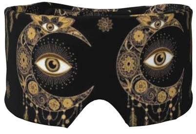 VAFZASC Sleep Mask for Sleeping Mandala Boho Eyes Crescent Moon Sun Dream Catcher, Soft Full Eye Covers for Women Men, Light Blocking Sleeping Mask for Travel Yoga Nap