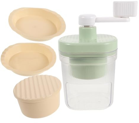 BESPORTBLE Machine à Glace Manuelle avec Manivelle Robuste, Bac à Glaçons Inclus et 2 Bacs de Récupération, Broyeur à Glace Portable pour Maison, Camping et Pique-niques, Outil Manuel
