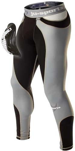 Ju-Sports Compression ProLine Spats + Motion Pro Flexcup I Kompressionshose mit abnehmbarem Tiefschutz I Optimale Muskel-Kompression & Suspensorium I Größe XL