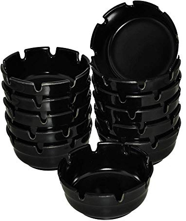 Tablecraft 3¾ Black Economy Ashtray, Pack of 12
