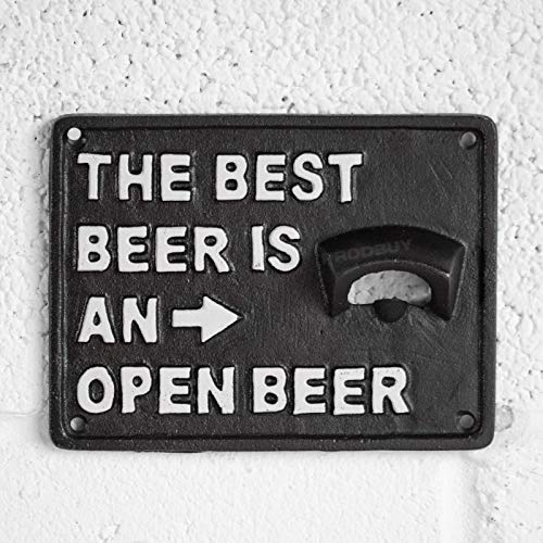 Prodbuy The Best Beer Is en �ppen �l gjutj�rn v�ggmonterad flask�ppnare