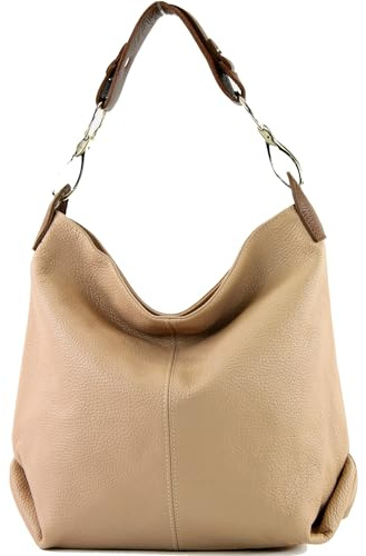 modamoda de T168 Damen Leder Schultertasche, handmade in Italy