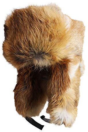 RUSSIANSTORE Unisex Russische Fellmütze Schapka Uschanka Fuchs Mit Ohrenbedeckung (Größe: 55 Size S (EU))
