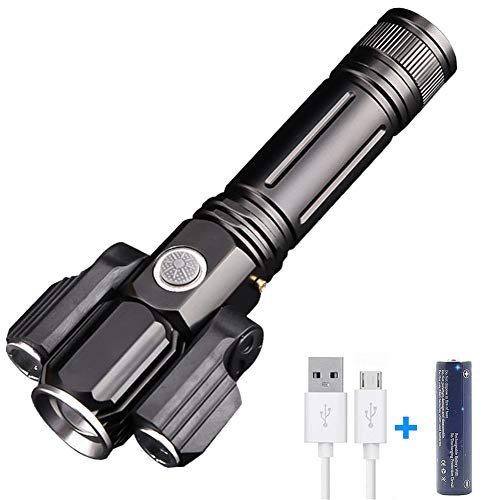 Torcia a LED, Torcia IP65 Resistente Aall'acqua Zoomabile Rricaricabile Tascabile con Luminosità di 1200 Lumen,4 Modalità di Illuminazione e Batteria 18650