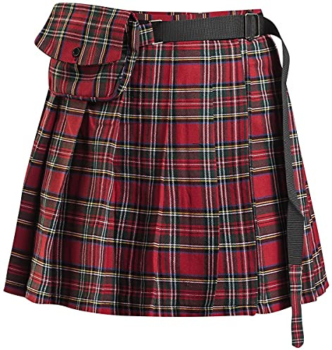 Banned Mini kjol -XL- Ladies Kilt Röd