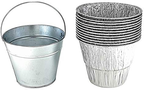 Drip Tray Grease Bucket & Liners for Camp Chef, Treager，Pit boss etc Pullet Grill (1 Bucket +12 Liners)