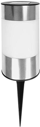 Eaxus® Big Tube LED Solarlampe - Gartenleuchte für Außen, Silber