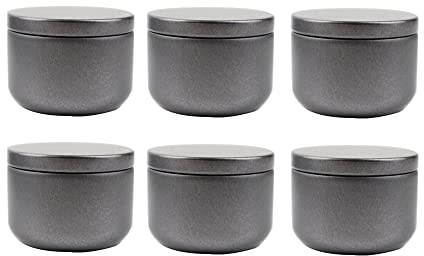 20 Pcs Empty Small Round Tinplate Containers Candle Jars with Lids for Strorage Candy Gift, DIY Candle Making, Tea Coffee and Crafts (Dark Grey)