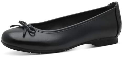 Jana Damen Ballerinas mit Schleife Vegan, Schwarz (Black), 37 EU