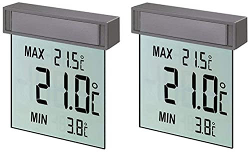 TFA Dostmann Vision 30.1025 - Termometro digitale per finestra grande, con temperatura esterna, 97 x 22 x 105 mm (L x P x A), 2 pezzi