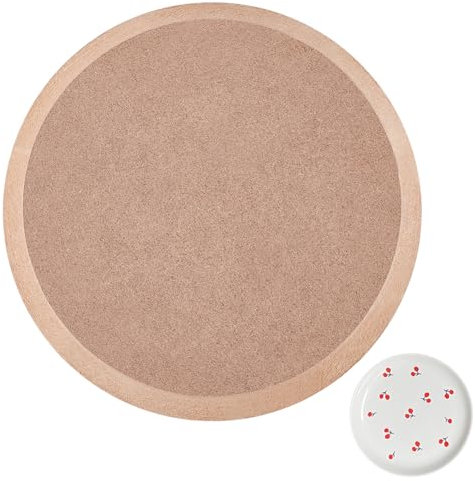 BENECREAT Runde Töpferwerkzeuge Keramikform Zum Formen von Platten, 15x1.5 cm MDF Hellbraune Dichteplatte Zum Drucken von Leeren Abziehschlammplatten Für Keramikprojektarbeiten