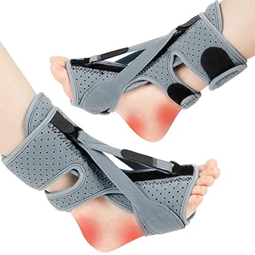 2 Stück Plantarfasziitis, Nachtschiene, Upgrade 3 verstellbare Riemen, Plantarfasziitis, Linderung von Nachtschiene, für Frauen und Männer, Linderung von Plantarfasziitis