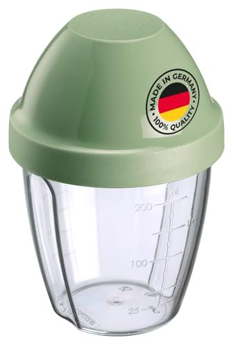 Westmark recipiente/shaker con disco mezclador extraíble, capacidad: 0,25 l, altura: 12,8 cm, plástico, sin BPA, Mix-Ei, color: transparente/verde, 3089227M