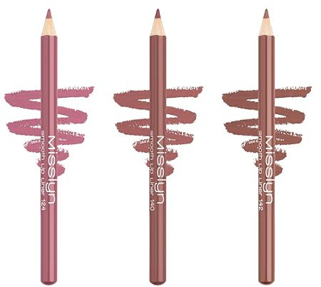 Misslyn Set Matite Labbra a Lunga Durata e Texture Morbida, Lip Liner Ultra Cremoso, Facile da Applicare e Sfumare con Vitamina E e Cere Nutrienti - 3 Colorazioni Nude